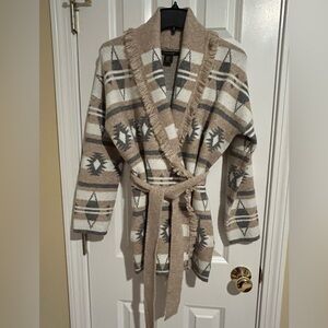 Tahari belted Aztec Cardigan